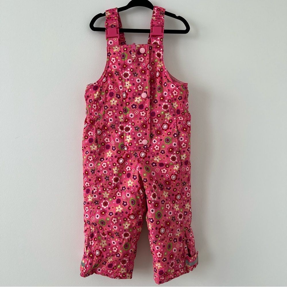 Hanna Andersson Retro Floral Snowsuit Insulated Bib Overalls size 3